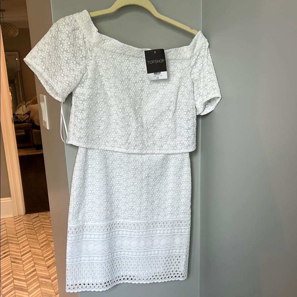 Topshop White Off-Shoulder Sundress for Weddings